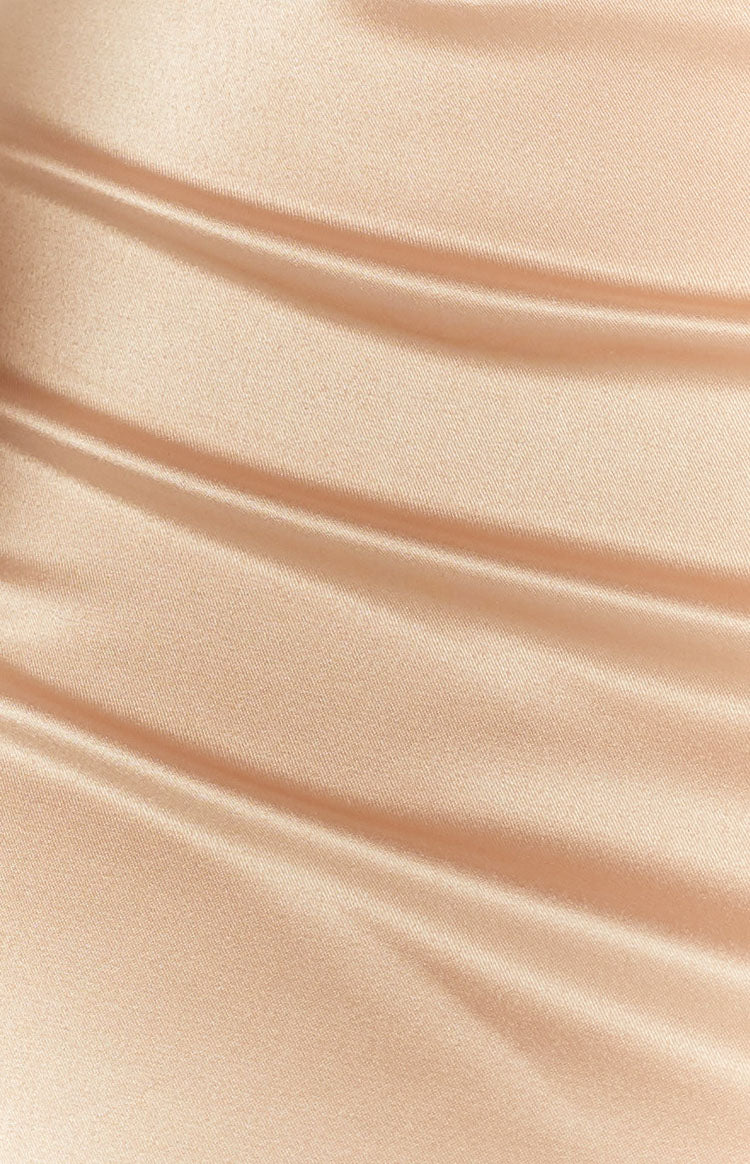 Champagne Slim Fit Slip Formal Dress