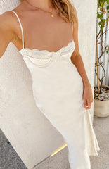 Cream Lace Bust Slip Midi Dress