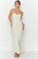 Cream Lace Bust Slip Midi Dress