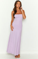 Lilac Mesh Slip Maxi Dress