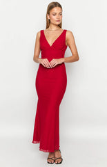 Wine Red Maxi Dress