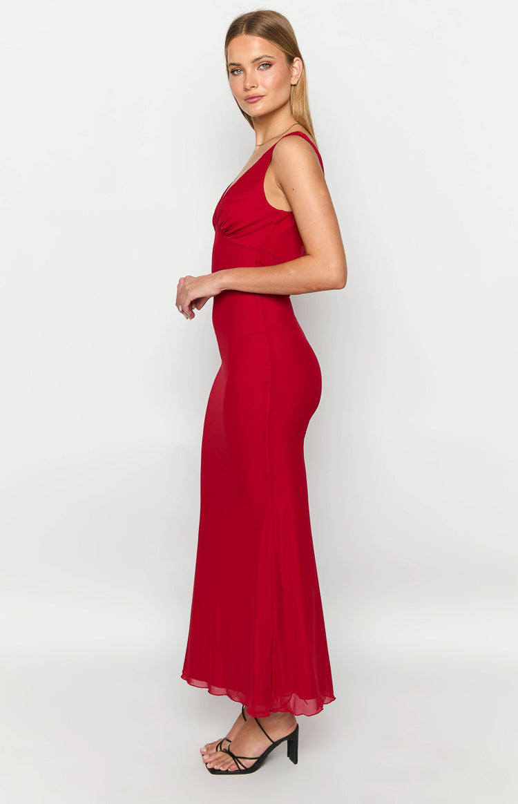 Wine Red Maxi Dress