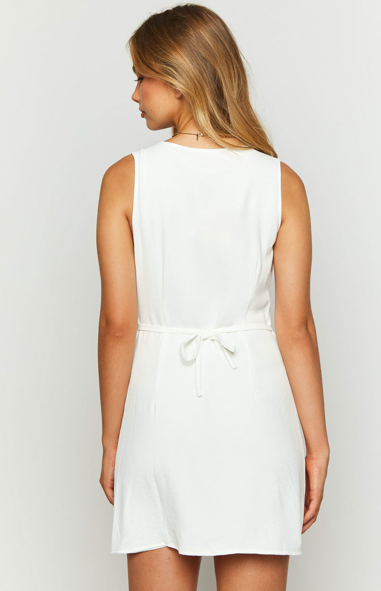 White Button Up Mini Dress
