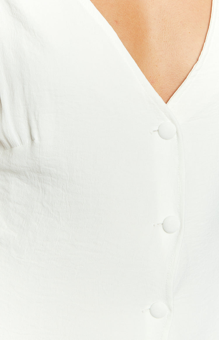 White Button Up Mini Dress
