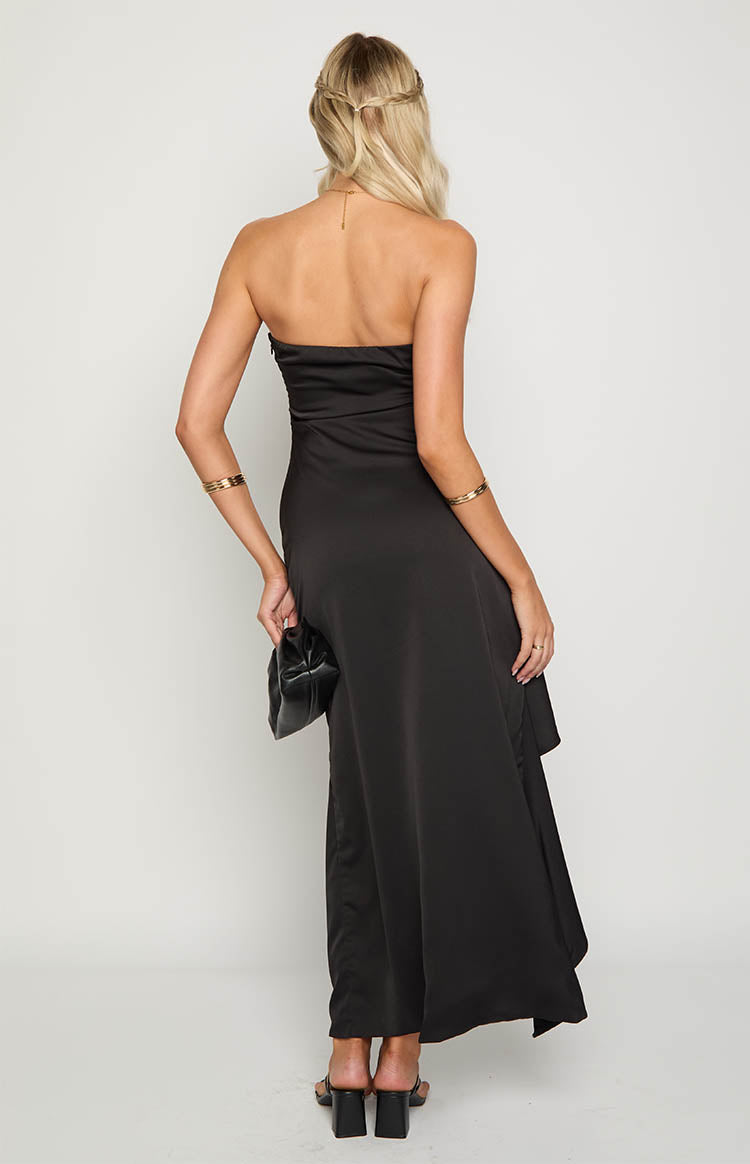 Black Strapless Formal Maxi Dress