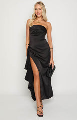Black Strapless Formal Maxi Dress