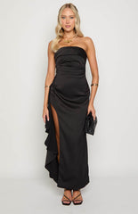 Black Strapless Formal Maxi Dress
