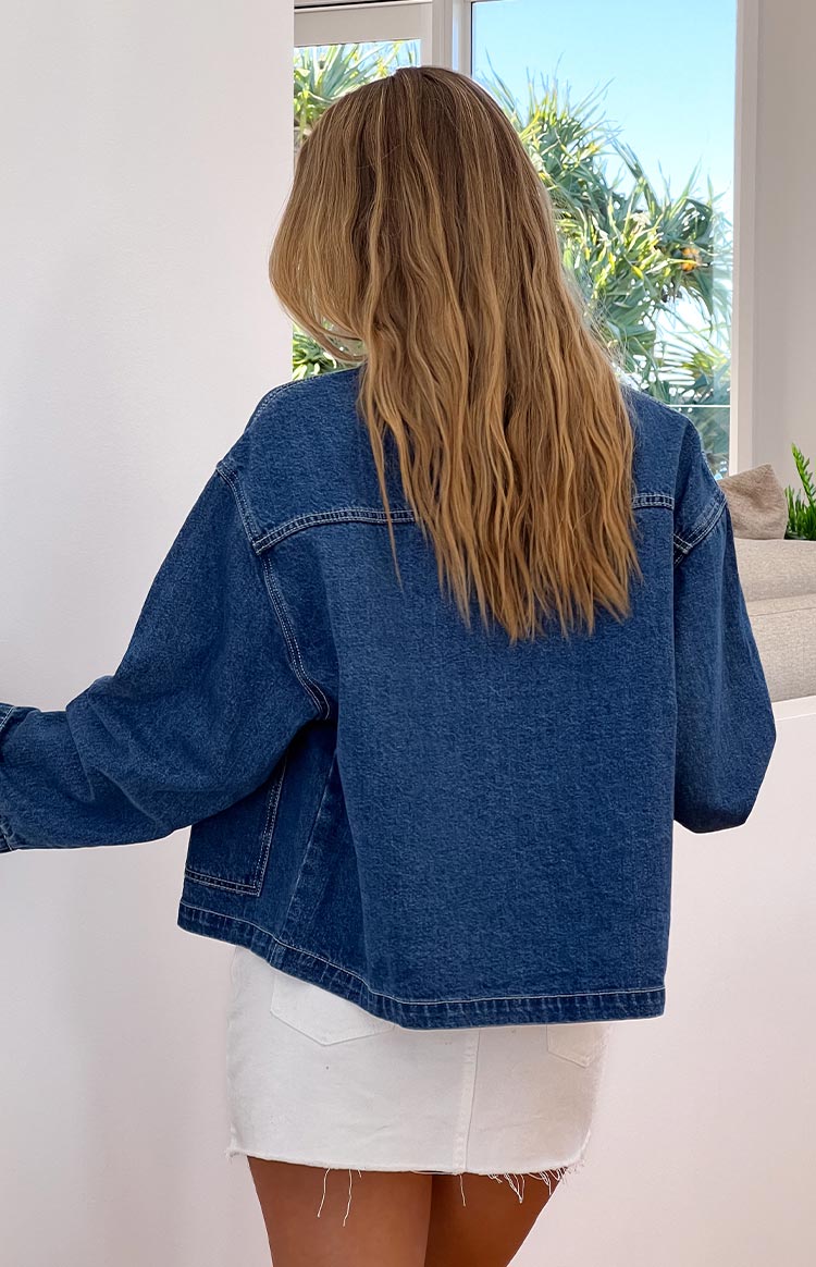 Blue Denim Contrast Stitch Denim Jacket
