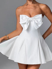 Sweet Bow-Tie Bandeau Mini Dress