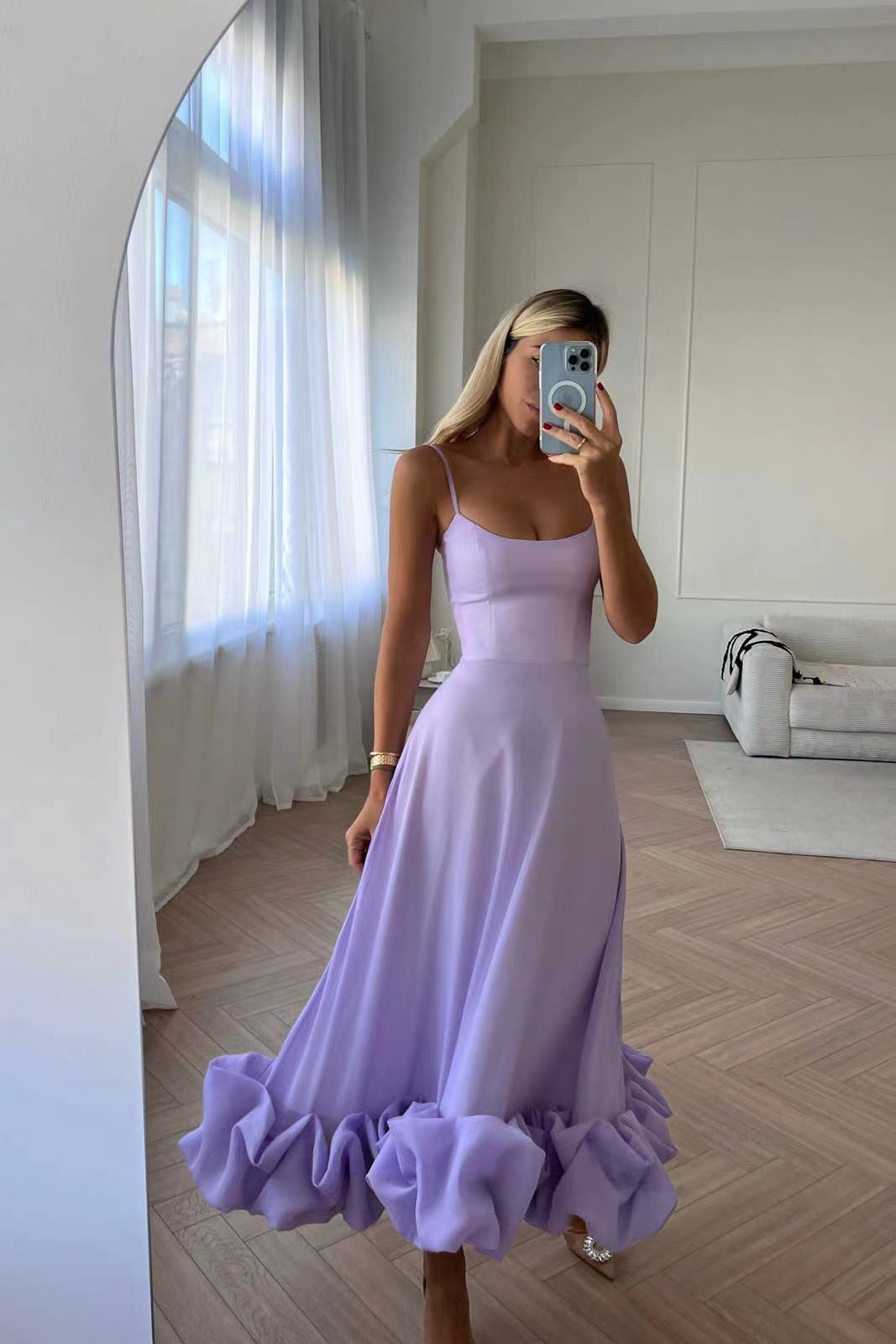 Chic Spaghetti Strap Midi Dress