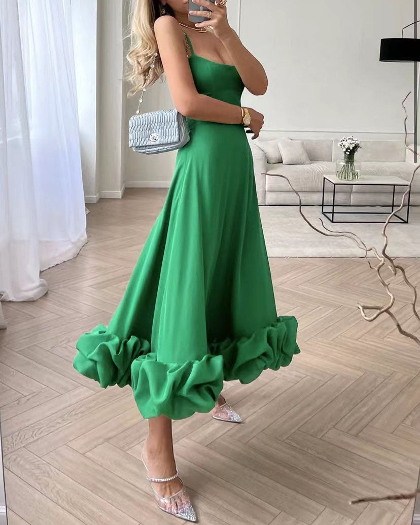 Chic Spaghetti Strap Midi Dress