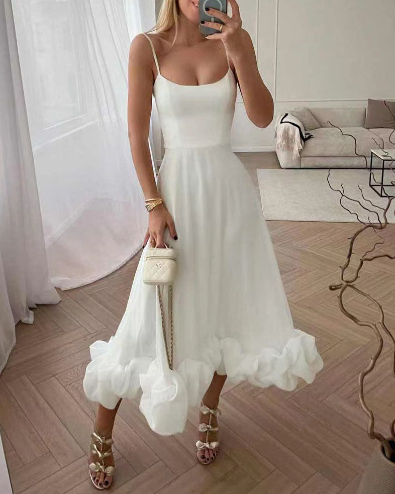 Chic Spaghetti Strap Midi Dress
