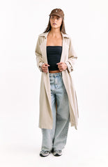 Cream Belted Trench Coat