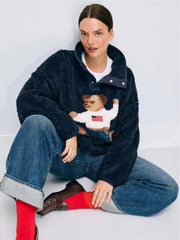 Teddy Bear Print Fleece Sweatshirt