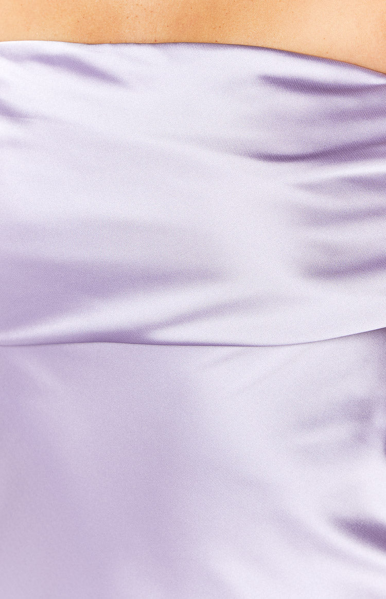 Purple Satin Off the Shoulder Mini Dress