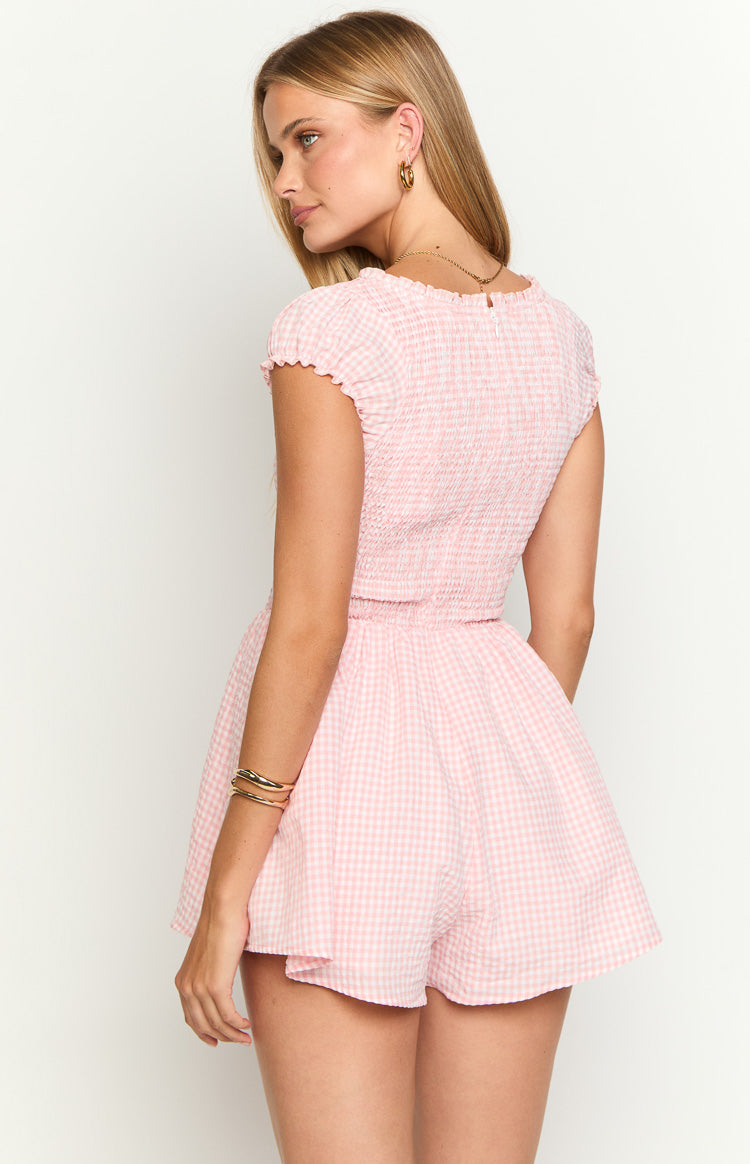 Pink Gingham Mini Dress