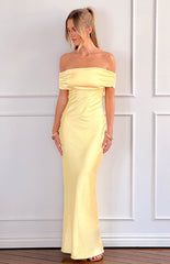 Yellow Off The Shoulder Maxi Dress