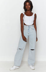 Light Blue Wide Leg Jeans