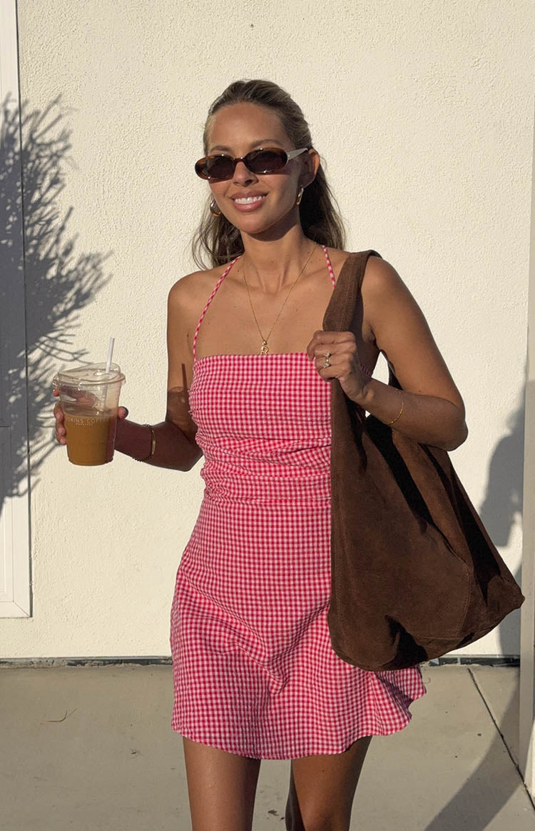 Red Gingham Mini Dress