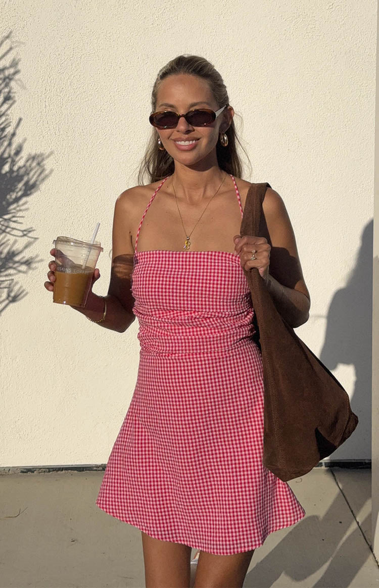 Red Gingham Mini Dress
