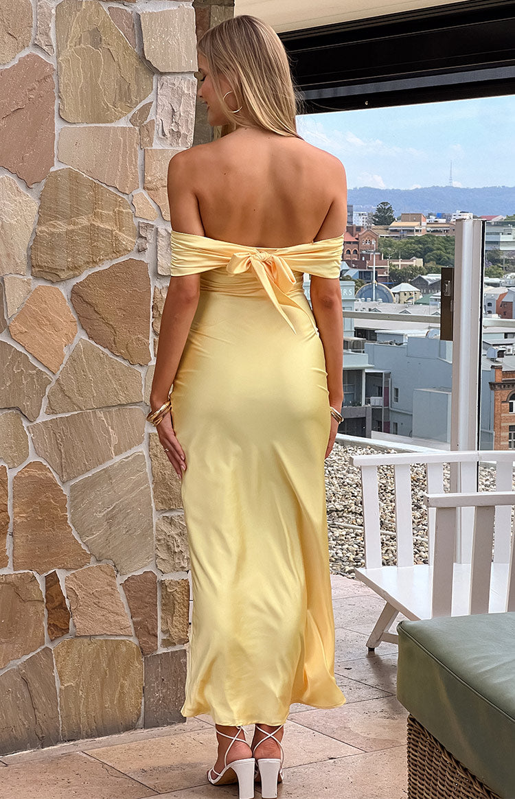 Yellow Off The Shoulder Maxi Dress