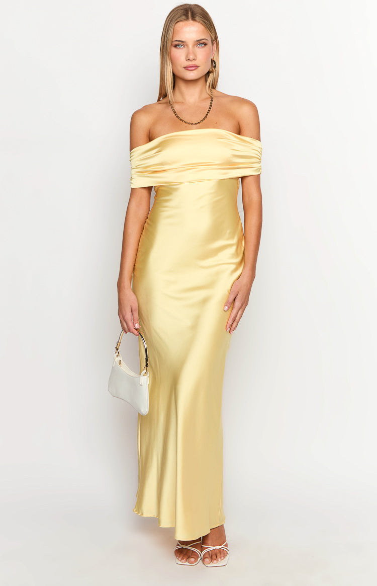 Yellow Off The Shoulder Maxi Dress
