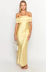 Yellow Off The Shoulder Maxi Dress