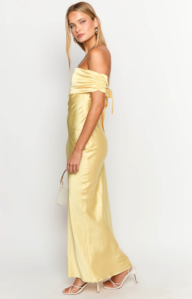 Yellow Off The Shoulder Maxi Dress
