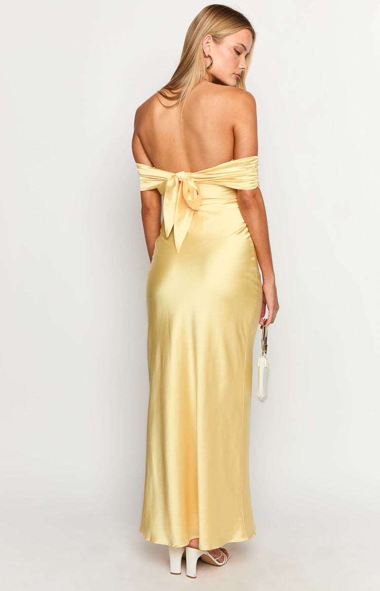 Yellow Off The Shoulder Maxi Dress