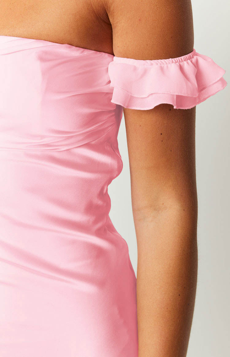 Light Pink Satin Mini Dress