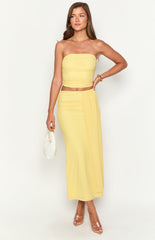 Yellow Strapless Crop Top