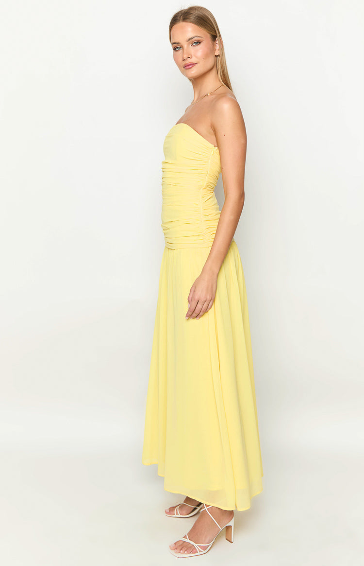 Yellow Strapless Maxi Dress