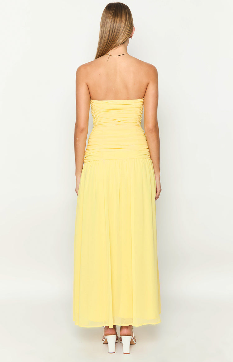 Yellow Strapless Maxi Dress