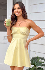 Yellow Bandeau Mini Dress