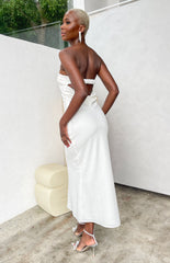 White Bandeau Midi Dress