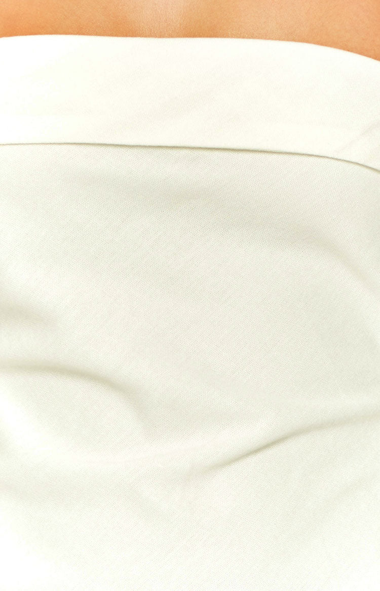 White Bandeau Midi Dress