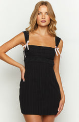 Black Bow Tie Mini Dress