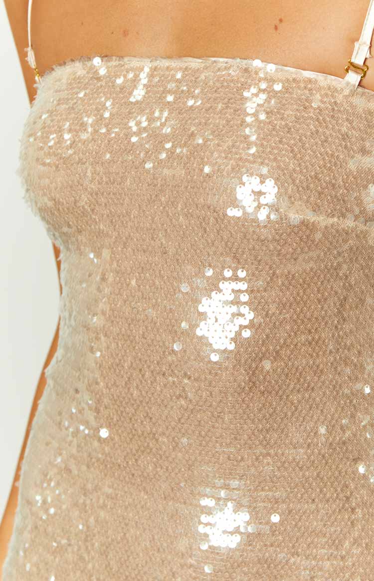 Sleek Gold Sequin Mini Dress
