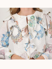 Vintage Floral Ruffled Blouse