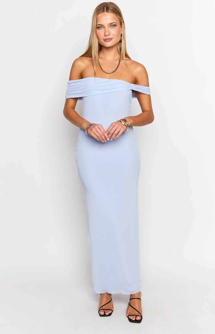 Lilac Off The Shoulder Maxi Dress