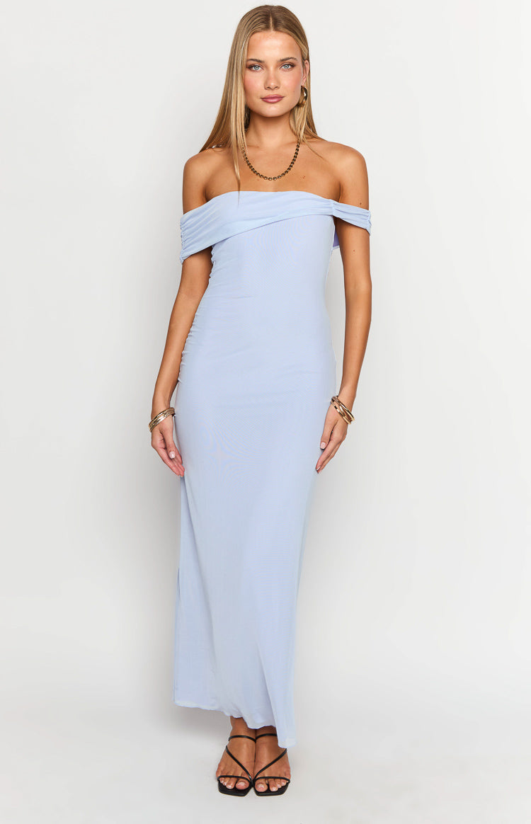 Lilac Off The Shoulder Maxi Dress