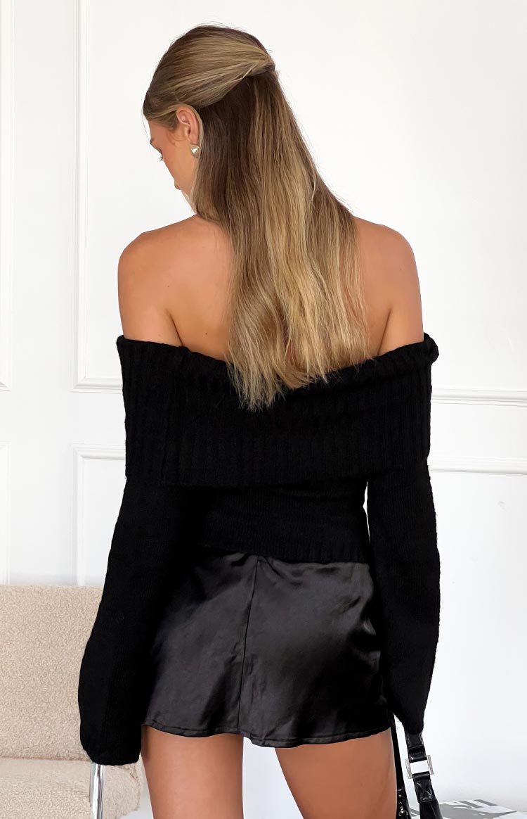 Black Split Mini Skirt