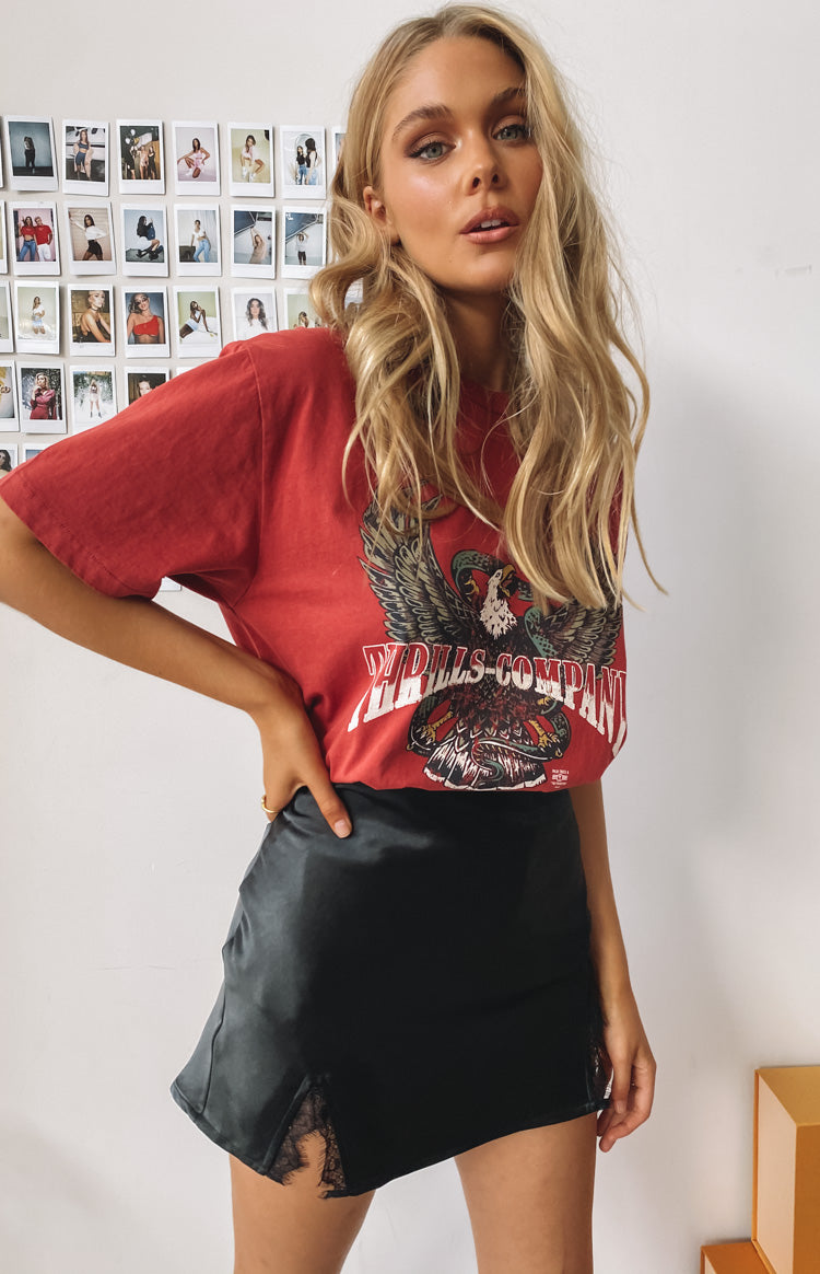 Black Split Mini Skirt