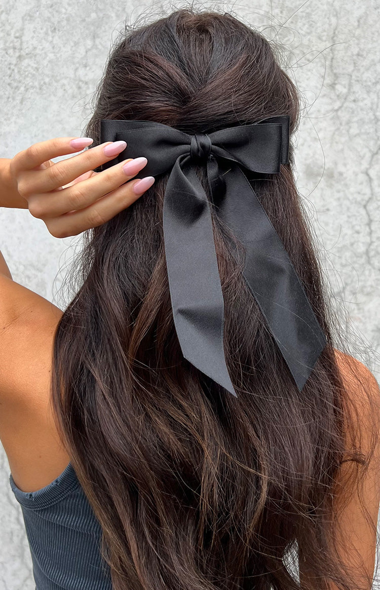Black Bow Hair Clip