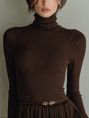 Stylish Brown Textured Bodycon Mini Dress