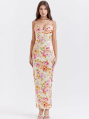 Yellow Floral Maxi Slip Dress