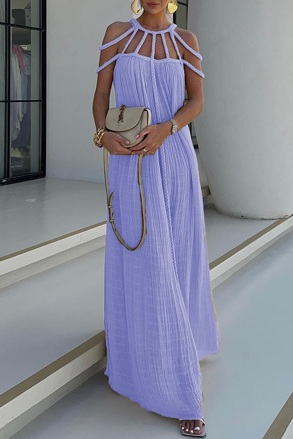 Braided Shoulder Straps Maxi Dress
