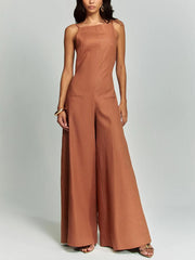 Chic Halter Wide-Leg Backless Jumpsuit