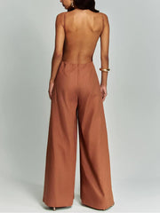 Chic Halter Wide-Leg Backless Jumpsuit
