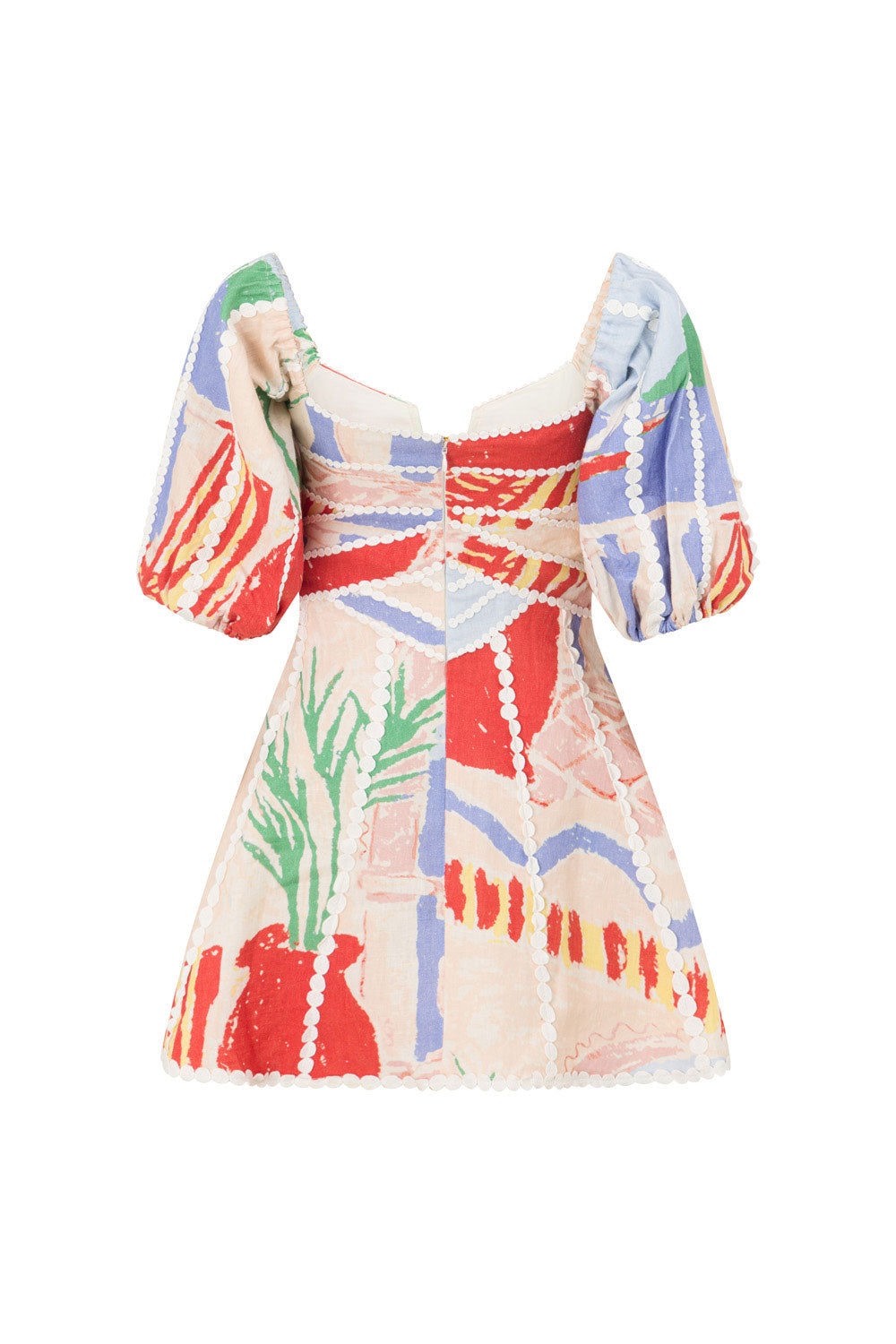 Boho Chic Puff Sleeves Printed Mini Dress